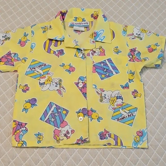 Vintage Noah's Ark toddler boy Shirt 4T Yellow EASTER - Picture 1 of 7